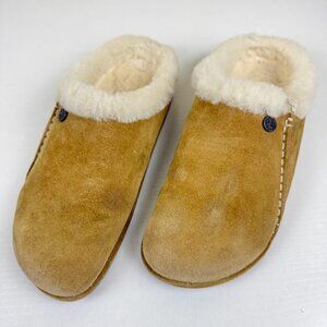 Birkenstock Zermatt Premium Suede Shearling Clogs Mink Suede Sole